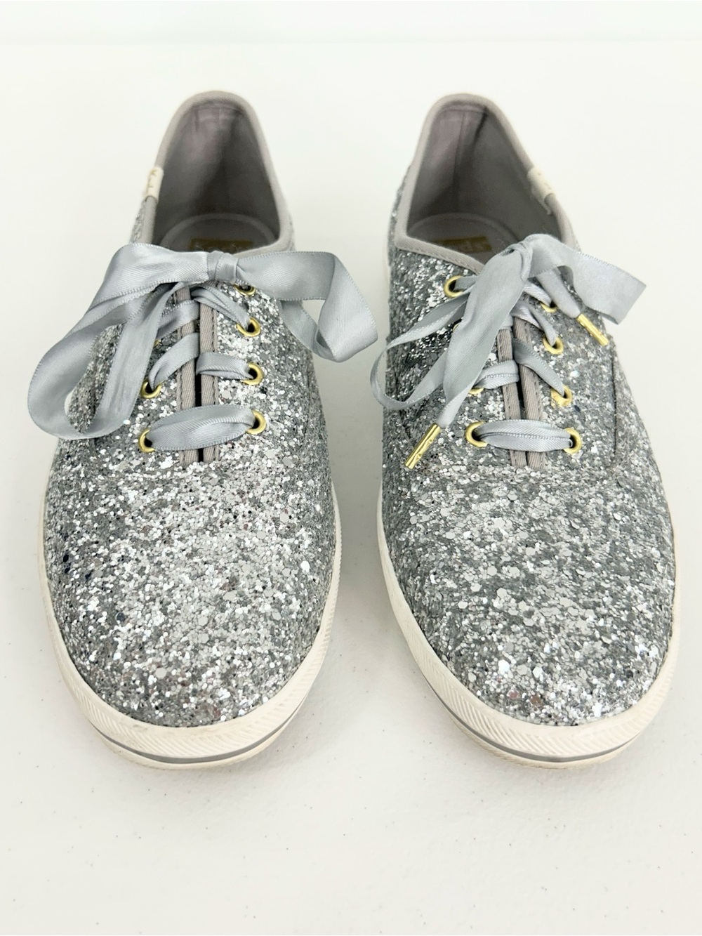 Kate Spade x Keds Silver Glitter Sneakers Size 10